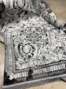 فرش مدرن مدل فرانسوی رنگ طوسی نسکافه ای9124