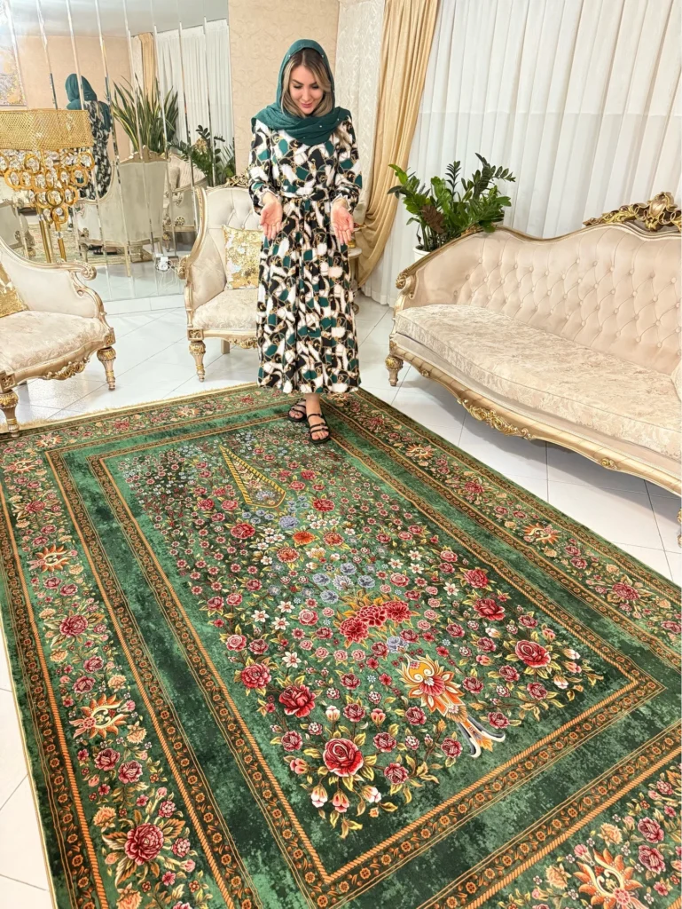فرش vip نقشه ی باغ بهشت سبز 1016