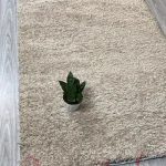 فرش پرز بلند مدل فلوکات نسکافه ای