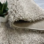 فرش پرز بلند مدل فلوکات نسکافه ای