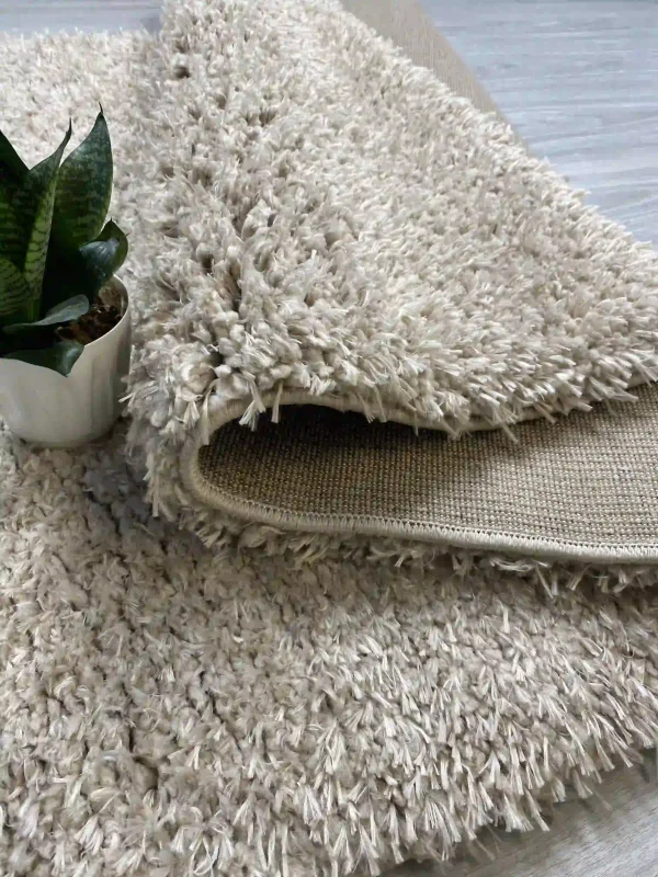 فرش پرز بلند مدل فلوکات نسکافه ای