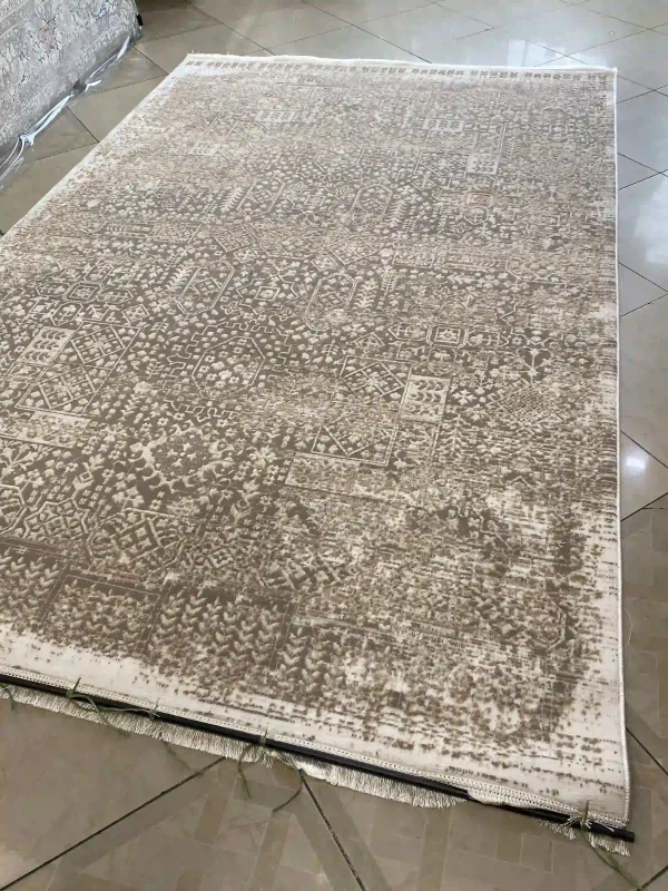 فرش مدرن افشان کرم   شکلاتی