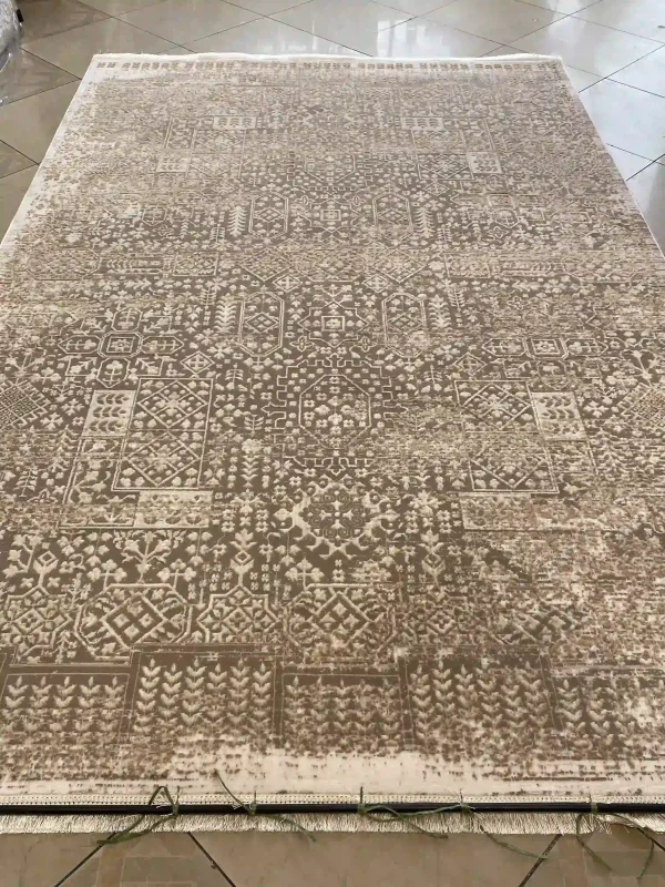 فرش مدرن افشان کرم   شکلاتی