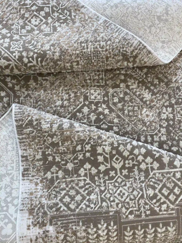 فرش مدرن افشان کرم   شکلاتی