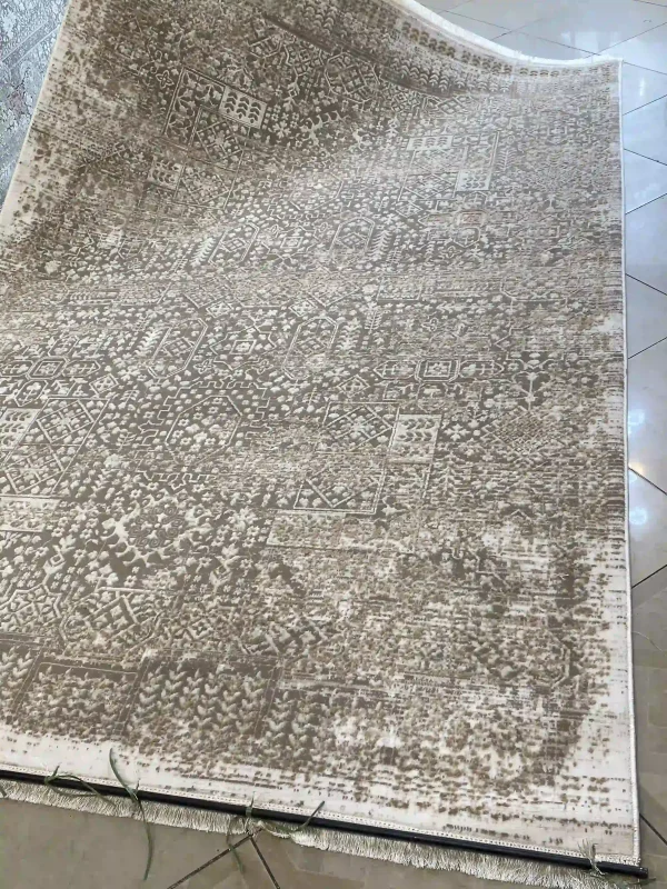 فرش مدرن افشان کرم   شکلاتی