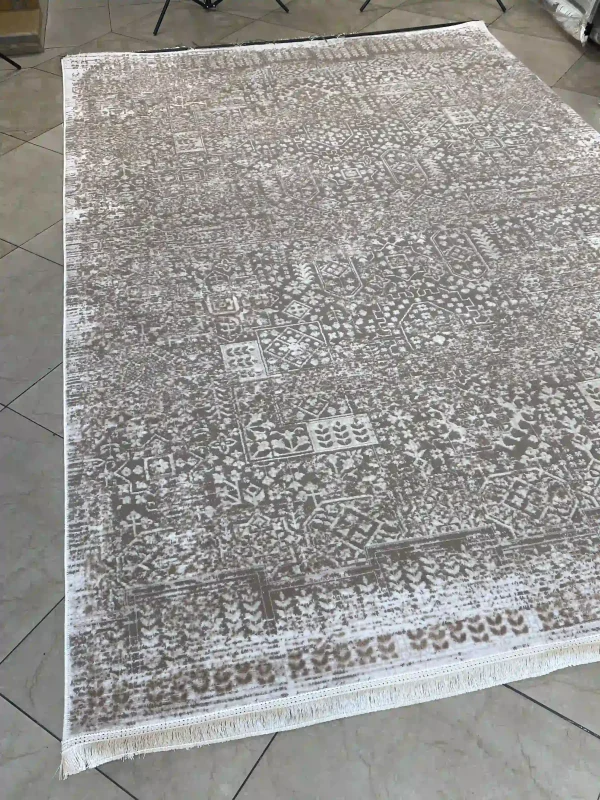 فرش مدرن افشان کرم   شکلاتی