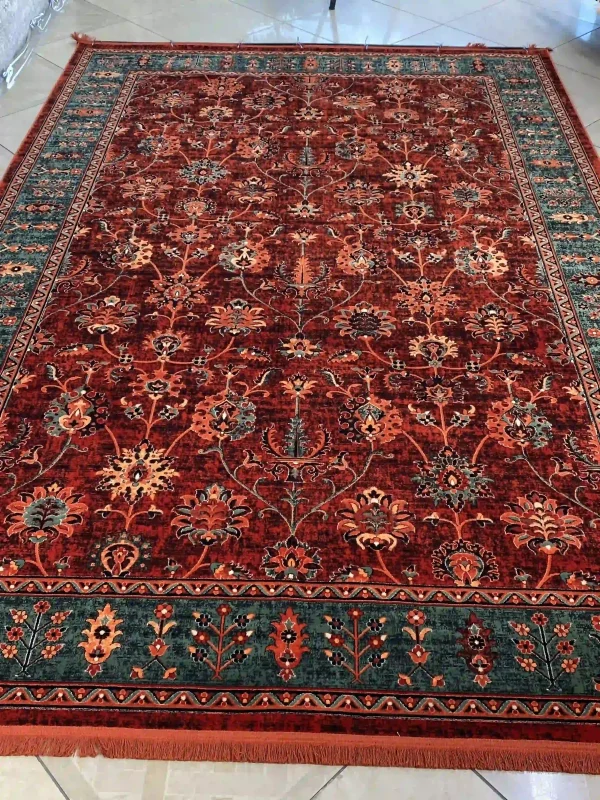 فرش  افشان لاکی سبز HM5108A