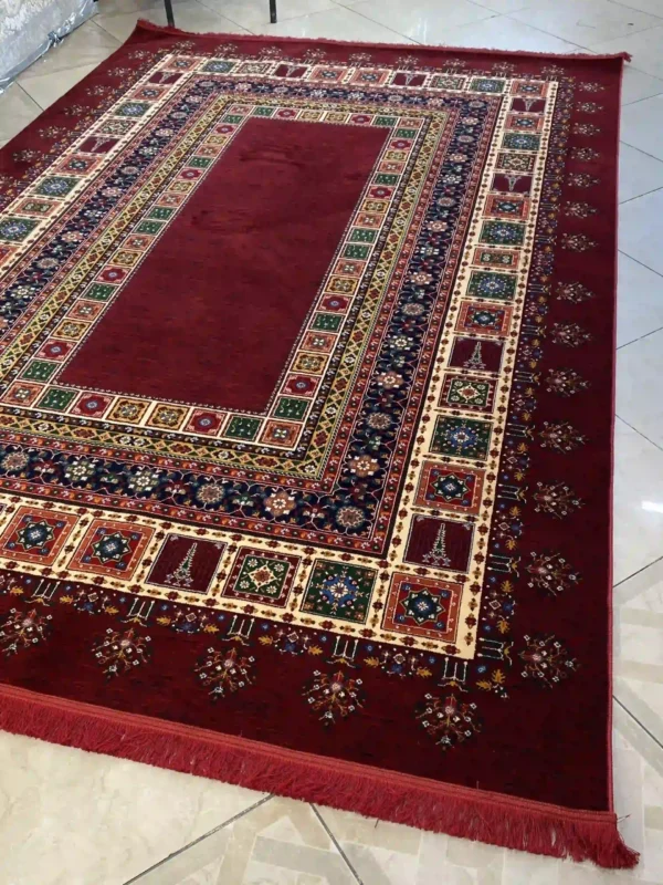 قیمت فرش سین راد کف ساده زرشکی7044