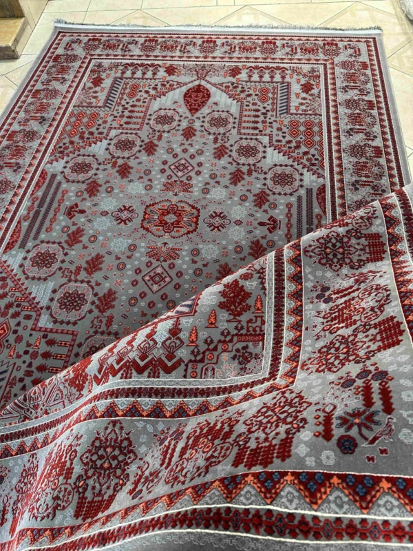 فرش درختی طوسی لاکی بابافرش