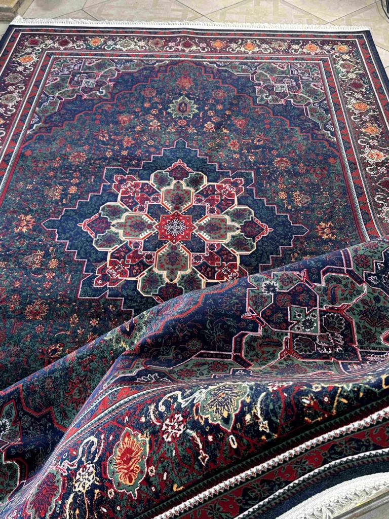 خرید فرش کلاسیک هریس سبز سرمه‌ای