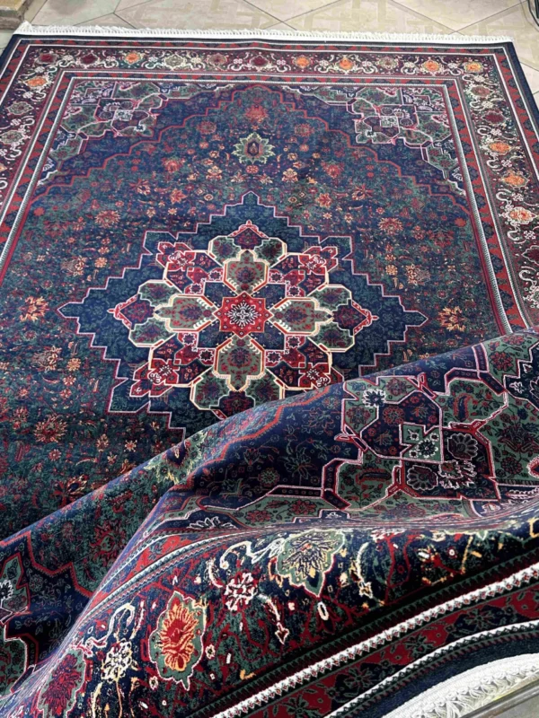 خرید فرش کلاسیک هریس سبز سرمه‌ای