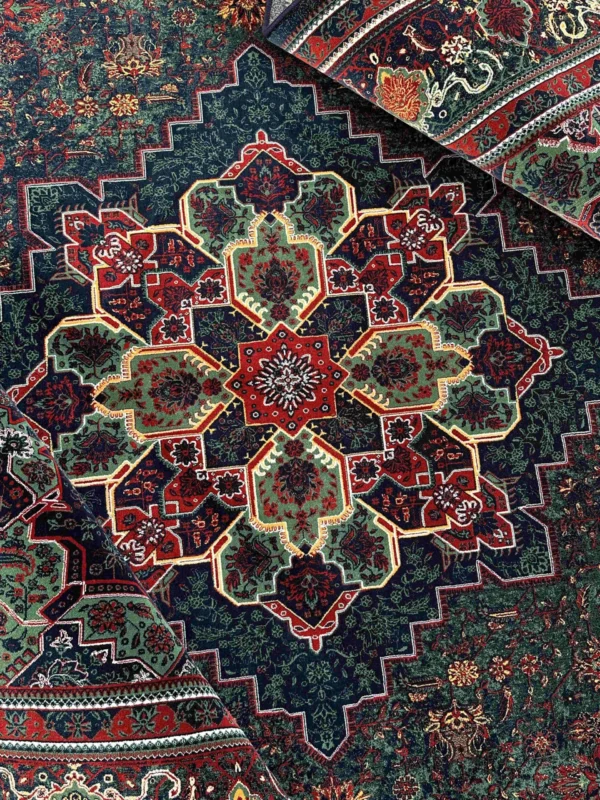 فرش هریس سرمه‌ای سبز 1200 شانه