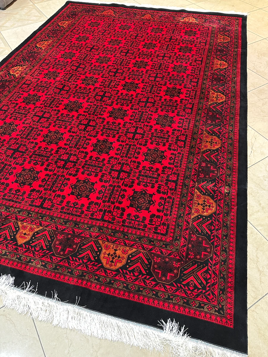 نمای کامل فرش ۱۵۰۰ شانه ابریشمی طرح بلوچ