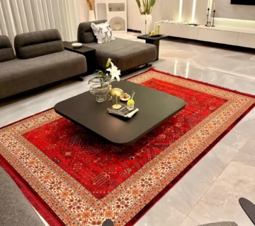 ست کردن فرش با مبل طوسی و کرم
