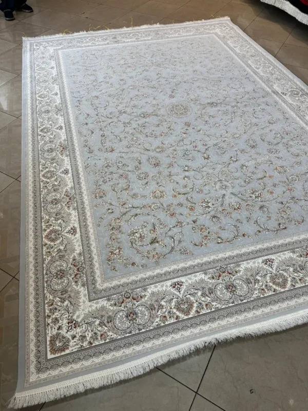 فرش گلستان تبریز طرح افشان الماسی کد 4520 با رنگ آبی الماسی