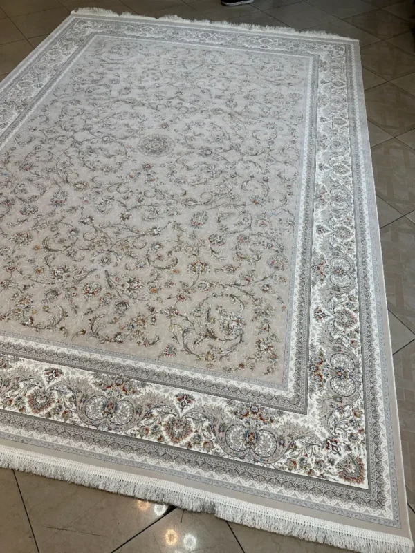 فرش گلستان تبریز طرح افشان بژ کد 4500 با زمینه روشن