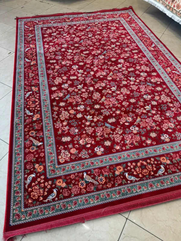 فرش تهران طرح باغ گل لاکی کد LG در دکوراسیون پذیرایی ایرانی